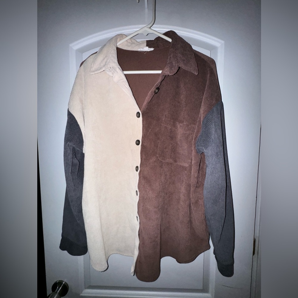 Color Block Corduroy Jacket